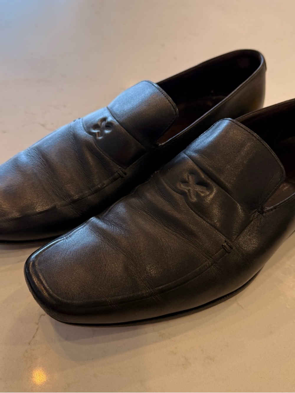 Y2K/Vintage Bottega Veneta Black Leather Slip-On Loafers